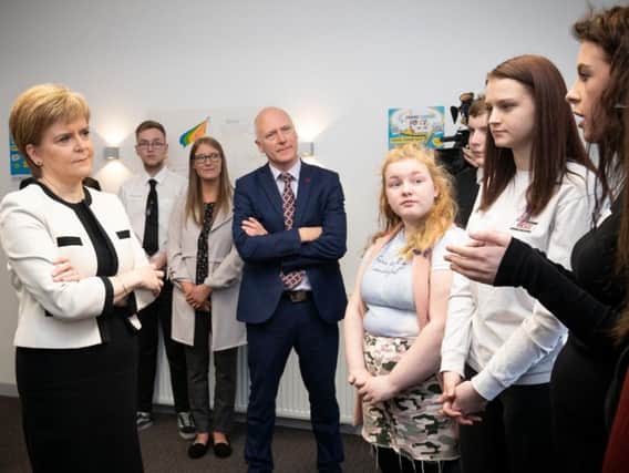 Nicola Sturgeon during a visit to the Dundee Carers Centre in Dundee this week