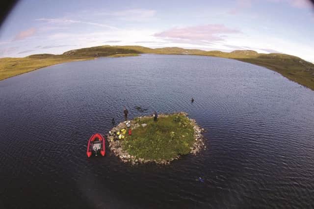 Investigations were also carried out at the crannog on Loch Langabhat on the Isle of Lewis. PIC: Fraser Sturt.