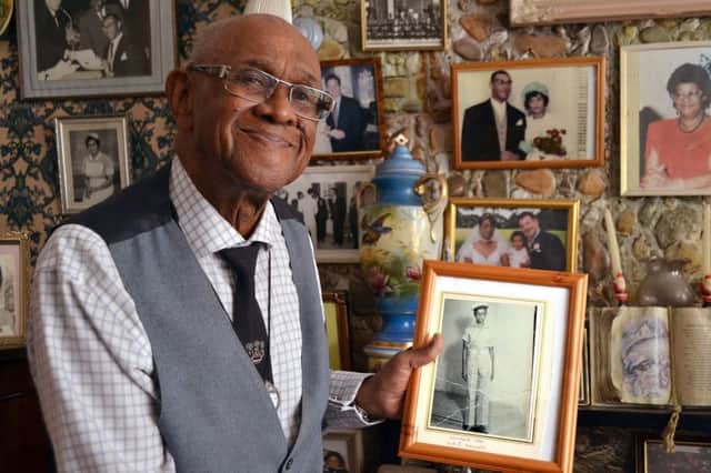 At Tilbury Dock where the Windrush docked in 1948 David Olusoga - (C) Uplands Television Limited - Photographer: Tim Kirby