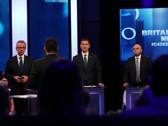 The Tory leadership contestants during the TV debate.