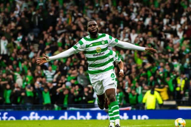Odsonne Edouard celebrates scoring for Celtic
