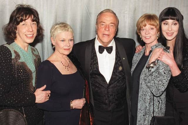 Franco Zeffirelli with (from left) Lily Tomlin, Dame Judi Dench, Dame Maggie Smith and Cher, the stars of Tea With Mussolini. Picture: PA