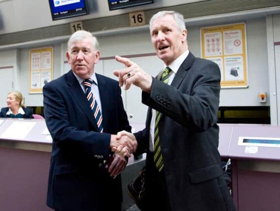 John Greig, left, with Billy McNeill in 2009