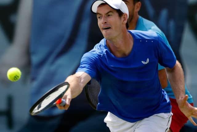 Andy Murray during a practice session at Queen's Club. Picture: Adrian Dennis/AFP/Getty