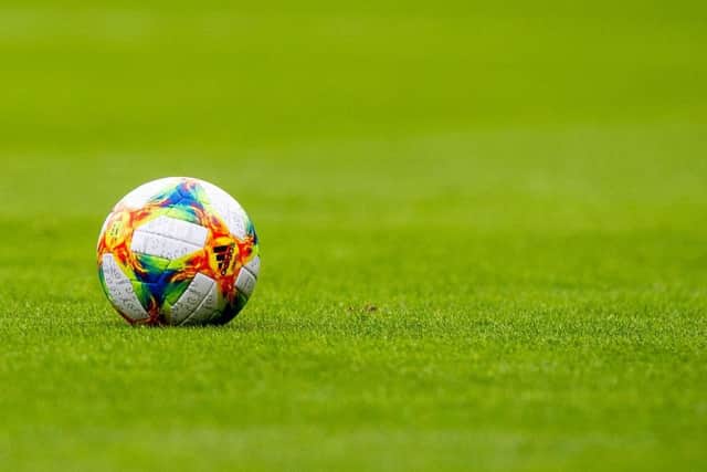 A general view of a ball before a match