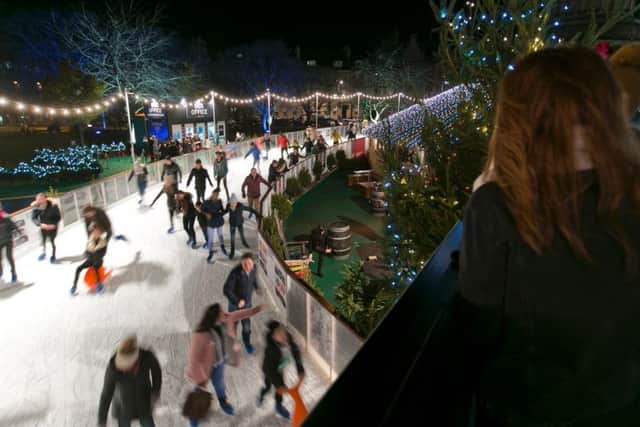St Andrew Square is transformed into an open-air ice rink every Christmas.