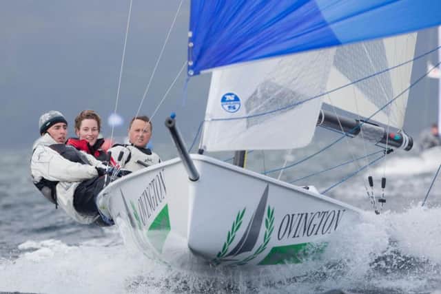 Emma and Duncan Hepplewhite together sailing with friend Liam (extreme left). Picture: Contributed