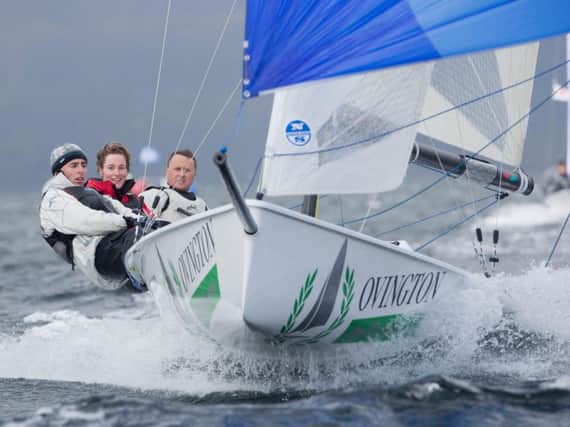 Emma and Duncan Hepplewhite together sailing with friend Liam (extreme left). Picture: Contributed