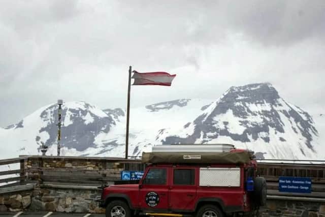 Kevin and Donna completed the journey in a customised Land Rover Defender Picture: SWNS