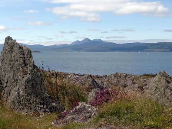 Views looking across the sound of Jura.