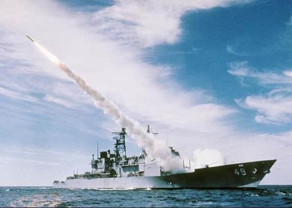 A missile is fired from the USS Vincennes during exercises in the Gulf of Mexico in 1985 (Picture: AP)