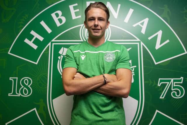 New Hibs signing Scott Allan at Easter Road as he joined the club for the third time. Picture: Ross MacDonald/SNS