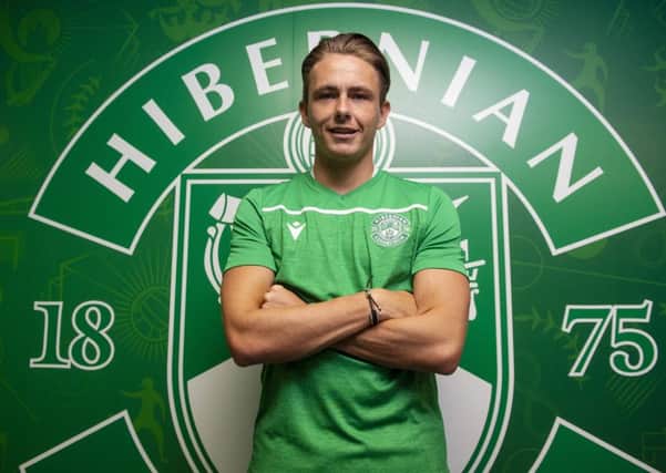 New Hibs signing Scott Allan at Easter Road as he joined the club for the third time. Picture: Ross MacDonald/SNS