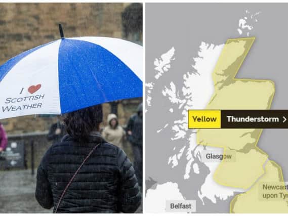 Yellow weather warnings are in place across Scotland. Picture: SWNS/Met Office