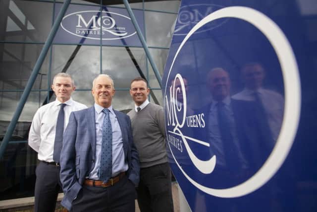 From left: Calum McQueen (commercial director), Mick McQueen (chairman) and Ruairidh McQueen (sales director). Picture: Chris James.