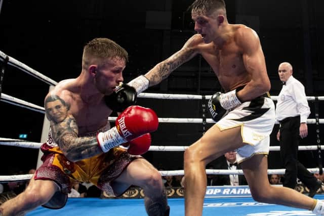 Lee McGregor lands a right-hander on the way to his victory over Scott Allan on Saturday. Picture: SNS.