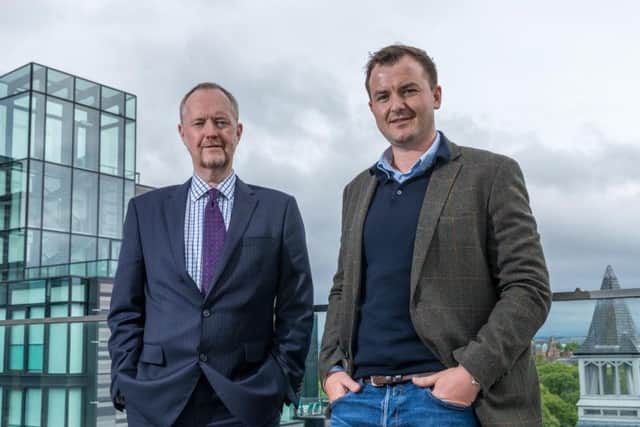Morton Fraser's Austin Flynn (left) and Deloitte's Graeme Carmichael call for business pitches for the Children 1st charity competition. Picture: Rich Dyson