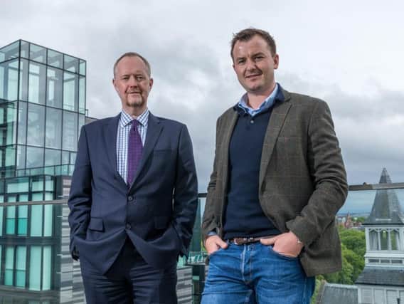 Morton Fraser's Austin Flynn (left) and Deloitte's Graeme Carmichael call for business pitches for the Children 1st charity competition. Picture: Rich Dyson