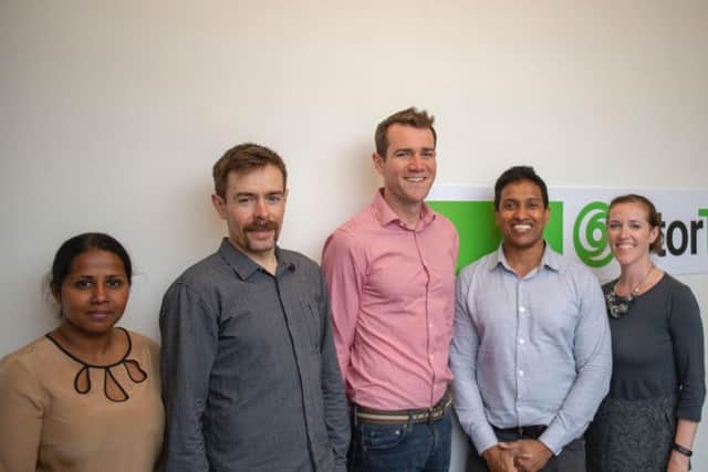 From left: Mihika Perera, Neil Taylor, Gavin Park, Pasidu Pallawela and Brenda Park from the StorTera team. Picture: Contributed