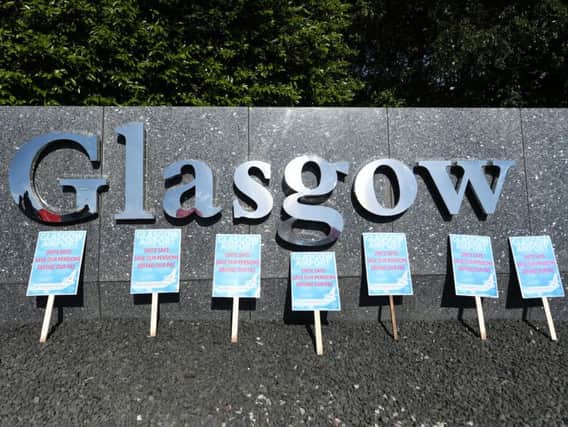 Airport workers have been on strike this month at Glasgow Airport. Picture: TSPL