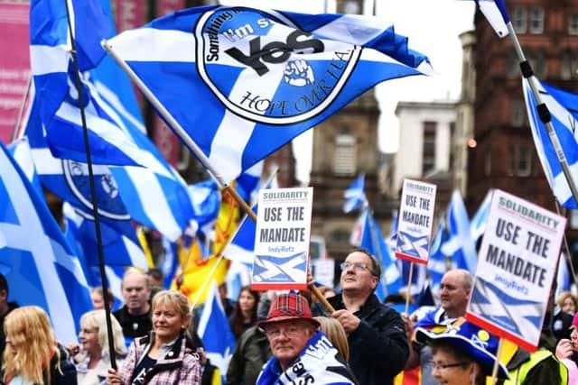 Pro independence supporters. Picture: PA