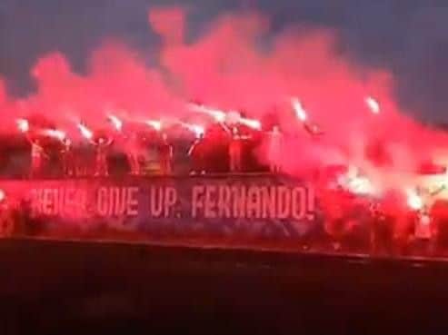 Zenit fans with their display during a pre-season friendly against Levski Sofia.