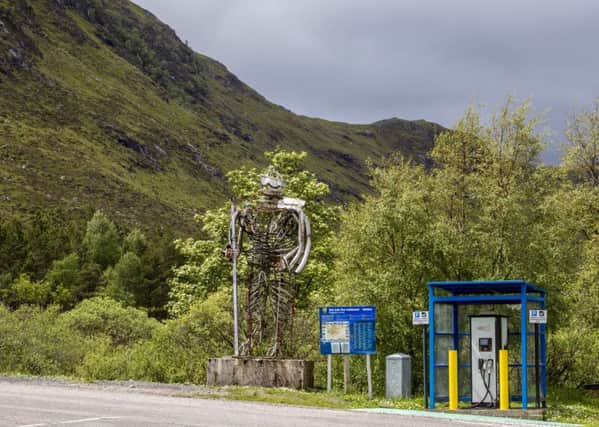An electric car charging point at Glencoe Mountain Sports at Kingshouse, Ballachulish (Picture: SWNS)