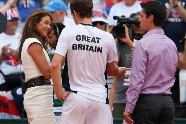Annabel Croft, interviewing Andy Murray after a Davis Cup tie in 2013, has been following the Scot's career since he was 15 years old. Picture: Julian Finney/Getty Images