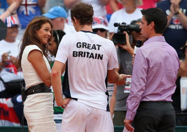 Annabel Croft, interviewing Andy Murray after a Davis Cup tie in 2013, has been following the Scot's career since he was 15 years old. Picture: Julian Finney/Getty Images