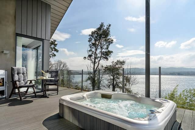 New owners can enjoy the views and peaceful setting from the hot tub.