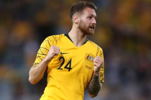 Martin Boyle scored twice on his first start for Australia. Picture: Cameron Spencer/Getty Images