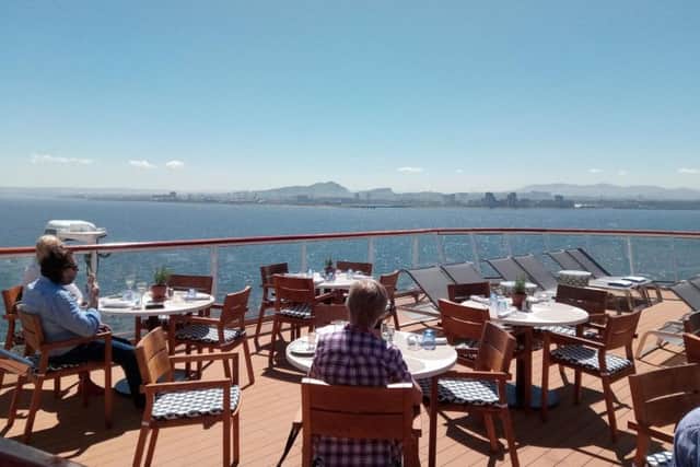 Diners look out towards Edinburgh. Picture: Alastair Dalton