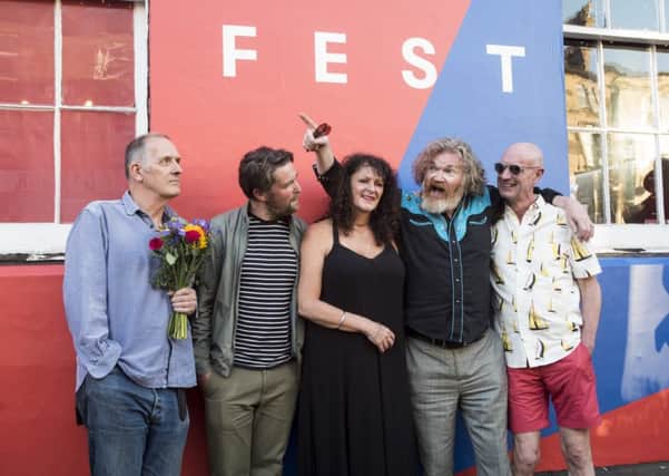 Best Before Deaths Bill Drummond, Finlay Pretsell, Tracey Moberley, Paul Duane and Tam Dean Burn at the EIFF
Picture:; Kat Gollock © EIFF