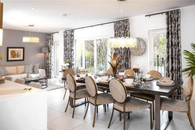 The open plan dining area is ideal for family dinners.