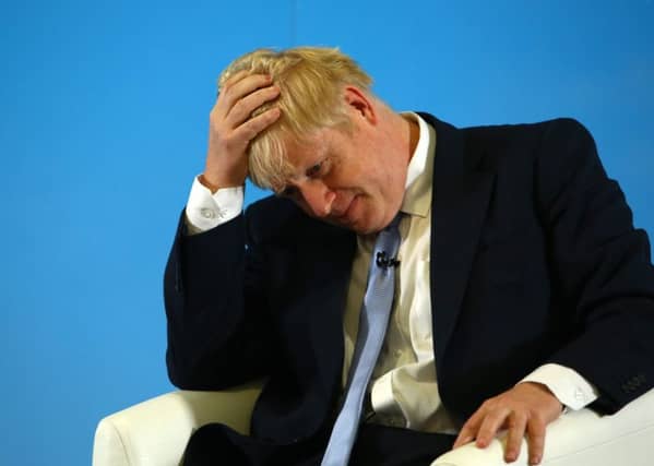 Boris Johnson pauses for thought at a leadership hustings event in Exeter last week. Picture:
Geoff Caddick/Getty