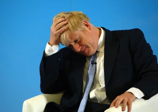 Boris Johnson pauses for thought at a leadership hustings event in Exeter last week. Picture: 
Geoff Caddick/Getty