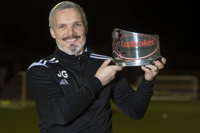 Jim Goodwin led Alloa into the Championship in his first full season as a manager. Picture: SNS.