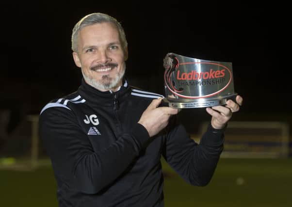 Jim Goodwin led Alloa into the Championship in his first full season as a manager. Picture: SNS.