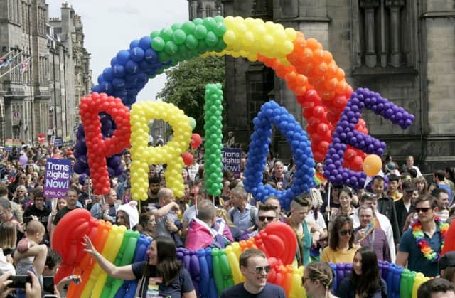 This month's Pride march in Edinburgh. Picture: Alistair Linford