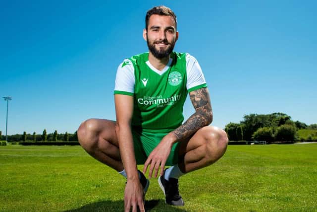Hibs' new signing Adam Jackson meets the media at the club's East Mains training ground. Picture: Ross Parker/SNS