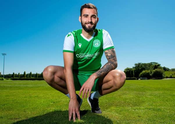 Hibs' new signing Adam Jackson meets the media at the club's East Mains training ground. Picture: Ross Parker/SNS