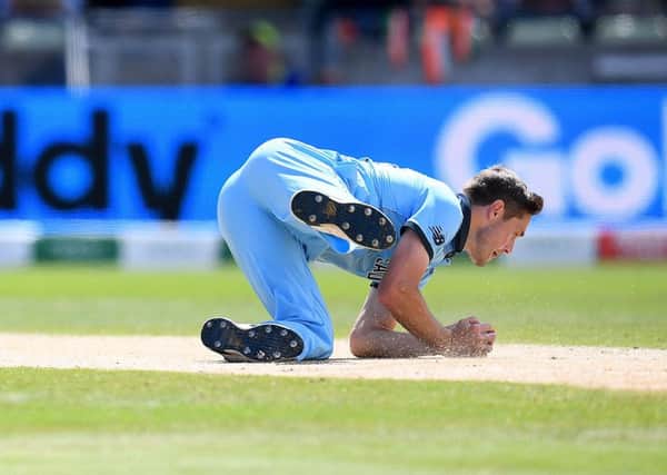 Chris Woakes dismisses KL Rahul of India, caught and bowled, during Englands victory at Edgbaston. Picture: Getty.
