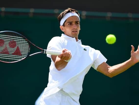 Pierre-Hugues Herbert felt pain in his thigh during a practice session on Saturday and had to cut it short