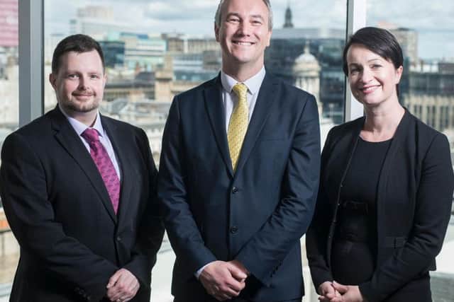 From left: Iain Steel, John Paul Sheridan and Caroline Ramsay. Picture: contributed.