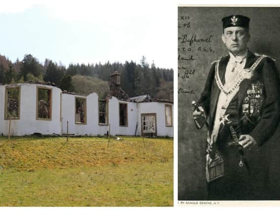 Boleskine Housen near Foyers was formerly owned by occultist Aleister Crowley and was destroyed by fire in 2015. It has now been sold and due to be restored with Crowley's teachings to be taught once again at the property. PIC: SWNS/ Creative Commons.