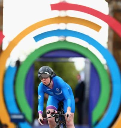 Archibald competing for Scotland in the Women's Cycling Road Time Trial at the Glasgow 2014 Commonwealth Games. Picture: Ryan Pierse/Getty Images