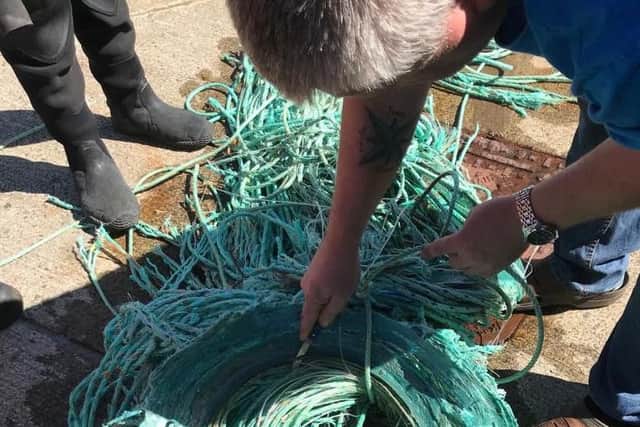 This fisherman had to return to port in Shetland after lost fishing gear became entwined around the propeller of his boat