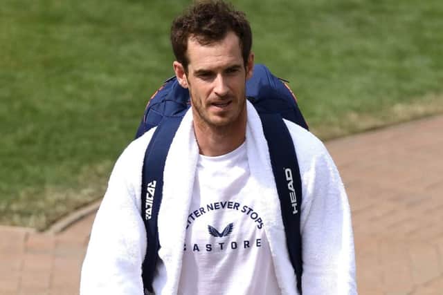 Andy Murray arrives for a practice session at Wimbledon. Picture: Philip Toscano/PA Wire