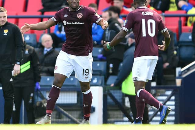 Arnaud Djoum is set to leave Hearts after agreeing to alucrative Saudi Arabia deal. (The Sun)