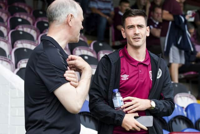Hearts Jamie Walker at Gayfield after re-signing for the club. Picture: Bruce White/SNS
